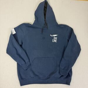 Nine Line Apparel Hoodie Blue Pullover Graphic Military Dog USA Flag